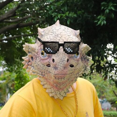 Halloween Mask Scary Latex Lizardman Mask Animal Anonymous Mask Cosplay Headgear Props Halloween Party Supplies