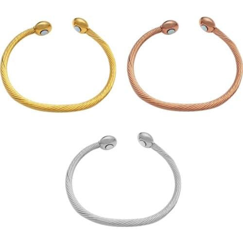 Copper Bracelet Magnetic Healing Therapy Bangle Arthritis Pain Relief Twisted