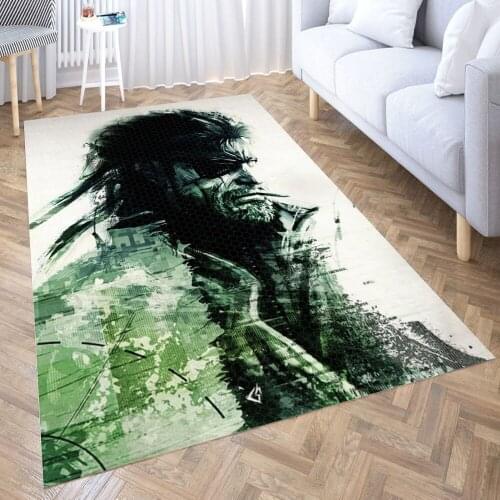 Metal Gear Carpet for Living Room 3D Anime Cartoon Rug Gamer Teen Room Bedside Lounge Rug Kids Children Floor Mats