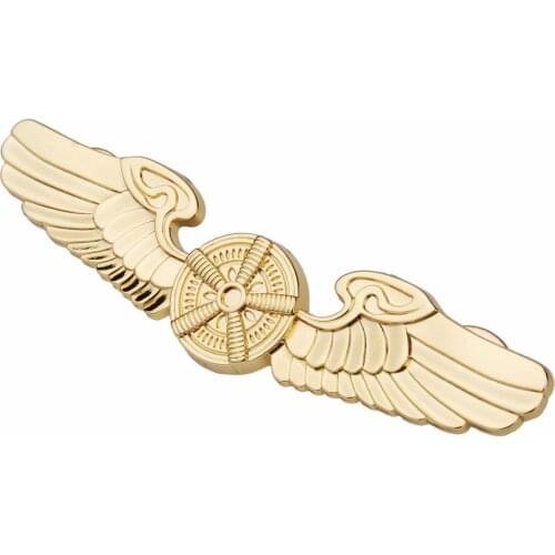 US AIRFORCE PILOTS METAL BADGE PIN WING INSIGNIA GOLDEN