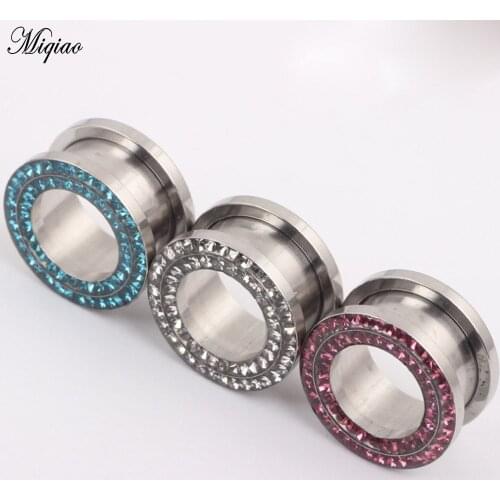 Miqiao 2pcs Fashionable New Oil-sealing Double-row Drill Does Not Take Off The Drill Ears 6mm-16mm Exquisite Piercing Jewelry