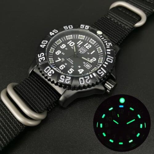 Mens watch quartz watch military watch multi-function tube luminous outdoor watch NATO nylon watch sports diving watch