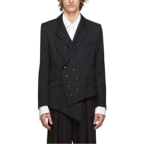 S-7XL!!New 2020 mens asymmetrical suit with loose double-breasted suit with long sleeves