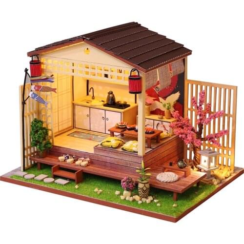 DIY Dollhouse Kit Kids Toys with Furniture Assemble Wooden Miniature Doll House Diy Dollhouse Puzzle Toys for Children