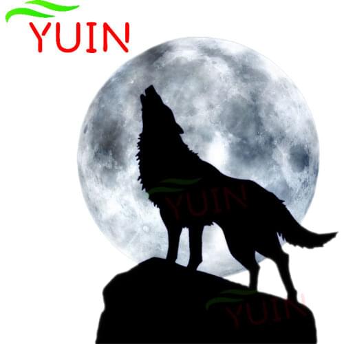 Full Moon Howl Wolf Car Sticker Animal Decal Motorcycle Fashion PVC Bumper Decorative High Quality Waterproof Decal 15*13cm