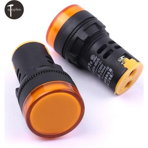 Brand New 1pcs AC 220V 22mm Red Green Yellow Color LED Indicator Light Panel Mount LED Power Indicator Pilot Signal Light Lamp