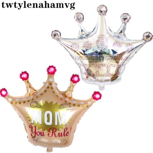 New Silver Large Size Five Finger Crown Foil Balloon Mothers Day Birthday Party Wedding Proposal Student Celebration Decoration