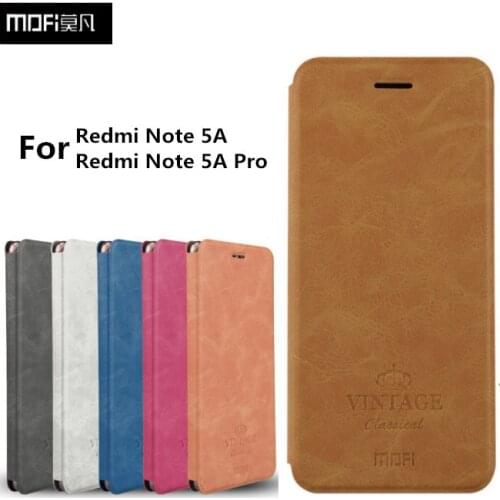 For Xiaomi Redmi Note 5A original MOFI Vintage Flip Leather back Cover case for Xiaomi Redmi Note 5A Prime Pro Red Rice Note 5A