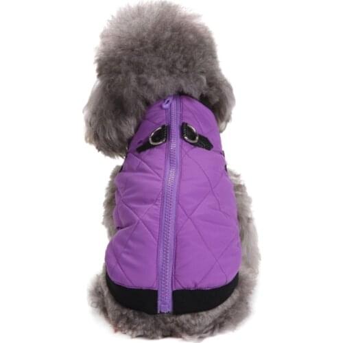 Pet Coat Zipper Design Fashion Casual Polyester Thick Jacket Puppy Costume Comfortable Winter Warm Clothes For Small Medium Dogs