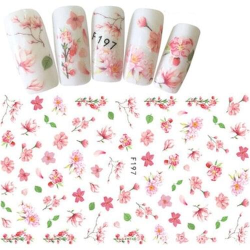 Flower Series Nail Water Decal Stickers Sakura Daisy Lavender Floral Pattern Transfer Sticker Manicure Nail Art Decoration