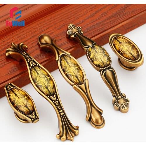 Furniture Handle Antique 96/128/192mm Hole Pitch Cabinet Handle Drawer Knobs Hardware Zinc Alloy Kitchen Cupboard Handle Pull