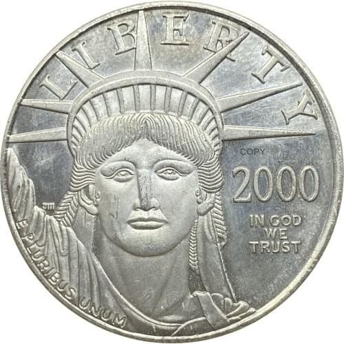United States Of America 2000 Year Statue of Liberty 100 Dollars Eagle Bullion Coinage Plated Silver Copy Commemorative Coins