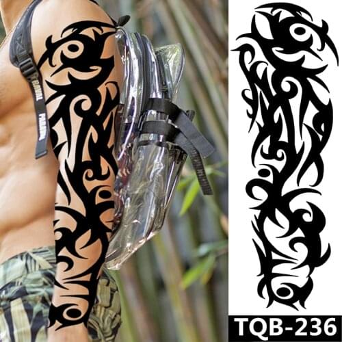 Full Arm Temporary Tattoo, Extra Temporary Tattoo Black Tattoo Body Stickers for Man Women