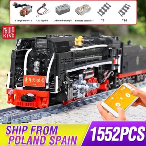 Mould King City series The QJ Steam Locomotives Remote control train Building Blocks bricks Kids DIY funny Toys Christmas Gifts