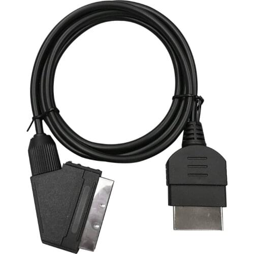 1.8M/6FT 24Pin RGB Scart AV Cable Lead Audio Video Connector for X-BOX Classic console Black