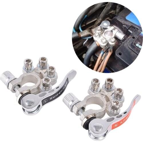 1 Pair Battery Terminal Connectors Top Post Battery Terminal Ends Copper Plate Positive Negative Applicated F19A