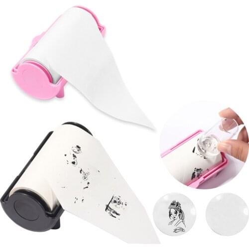 1Roll Nail Stamping Seal Deoiler Cleaner Sticker Manicure Cleaner Tools with 60Pcs Cleaning Paper Portable Removal Nail Stamping