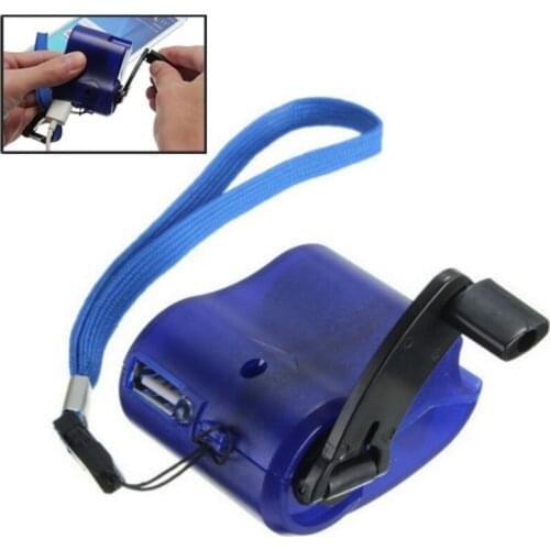 1PC USB Phone Emergency Charger for Camping Hiking EDC Outdoor Sports Hand Crank Travel Charger Camping Equipment Survival Tools
