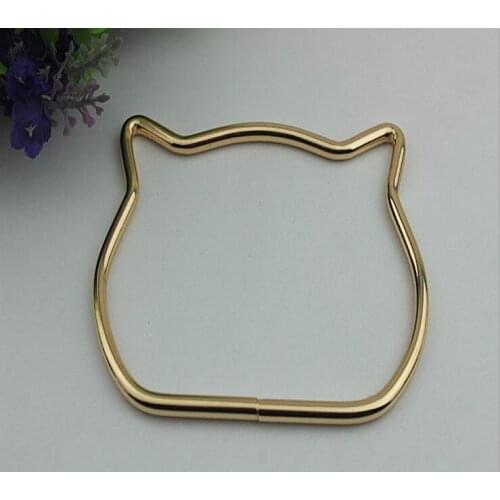 10 PCS/lot) metal plating processing leather handbags kitten hand holding the handle decorative accessories