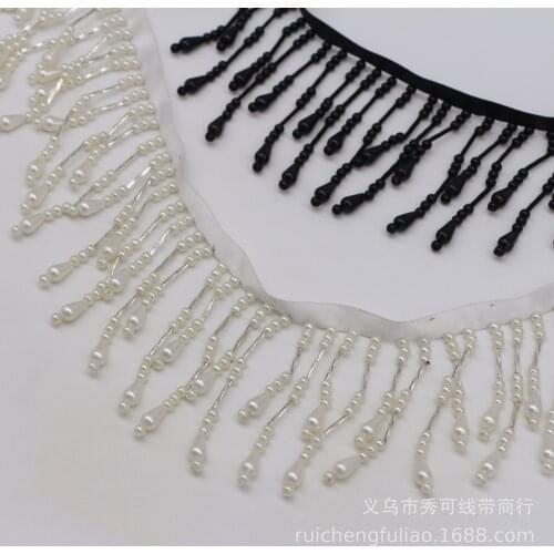 10yards/lot lace rhinestone beads bridal pearls wedding trimming embroidery chiffon cording ribbon tape decorative border purl