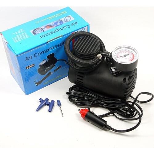 12V Mini Air Pump Metal Car Auto Portable Mini Electric Air Compressor Kit For Ball Bicycle Minicar Tire Inflator Pump 1 Set