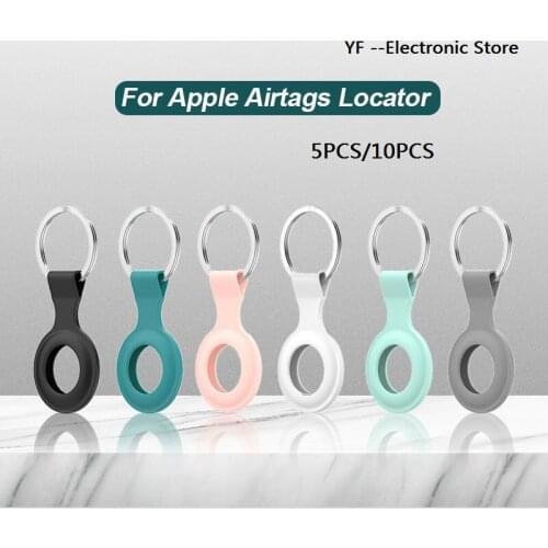 5PCS /10PCS Silicone Protective Sleeve Metal Ring Buckle Sports Soft Plastic Shell for Apple Airtags Locator Support Dropship