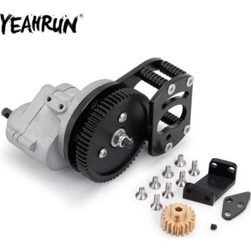 YEAHRUN Transmission Case Center Gearbox with Motor Gear Metal Assembled Transmission Gearbox for 1:10 D90 D110 RC Crawler Car