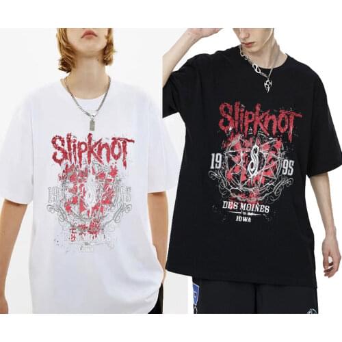 Prepare for Hell Tour Black Tshirt Men Rock Band T-shirt Men Women Slipknots 1995 Des Moines Iowa T Shirts Heavy Metal Tees Tops