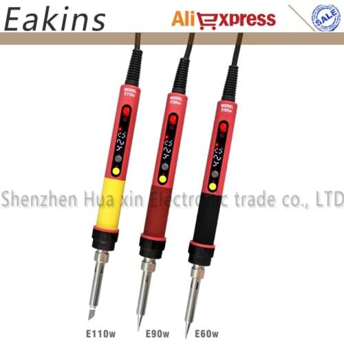EU Plug LCD Digital Adjustable NC Thermostat Electric Soldering Iron CXG E60W E90W E110W For Efficient Welding Repair Tools