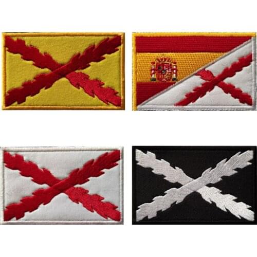 Spanish Empire Cross Flag Flag Patch Germanic People Burgundy Badge French Outdoor Bag with Sticker Tactical Armband DIY Sewing