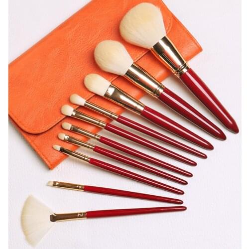 10 Pcs Makeup Brush Suit Contour Powder Foundation Eye Blush Eyebrow Shadow New Lips Make Up Tool Fan-shaped Makeup Brush