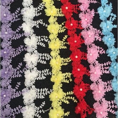 1 Yard Chiffon Polyester Lace Trim Knitting Wedding Embroidered Diy Handmade Patchwork Lace Ribbon Sewing Supplies Crafts