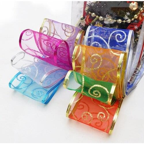 Christmas Yarn Ribbons Wrapping For Floral Bouquet Wedding Decoration Hair Bows Christmas Tree Ribbon DIY Material