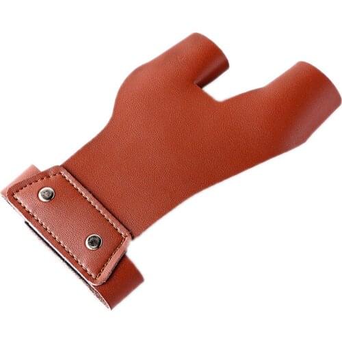 Hot Selling 2 Fingers Cow Leather Traditional Archery Bow Gloves Tip Protector for Outdoor Hunting Shooting Left Hand