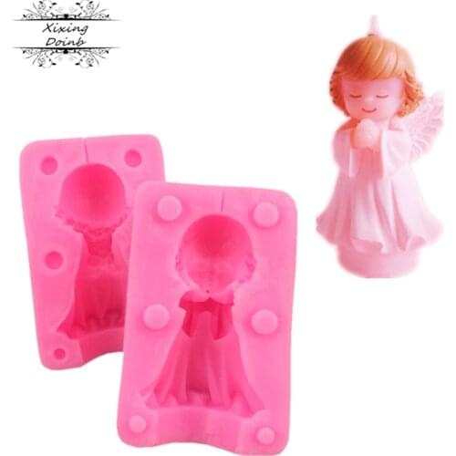 PRAYING ANGEL little girl mold cake silicone mold clay craft mold Candy Chocolate Mold baking decoration mold candle tool
