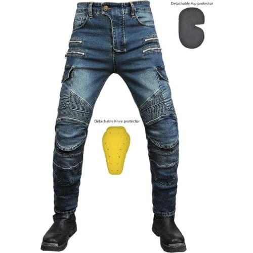 Motorcycle Pants Men Moto Jeans upgrade Protective Gear Riding outdoor Motorbike Trousers Motocross Zip pocket Pants New 2021