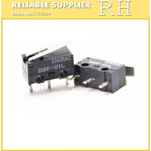 20PCS/lot Mouse micro switch D2F-01L 1.47N Gold contact