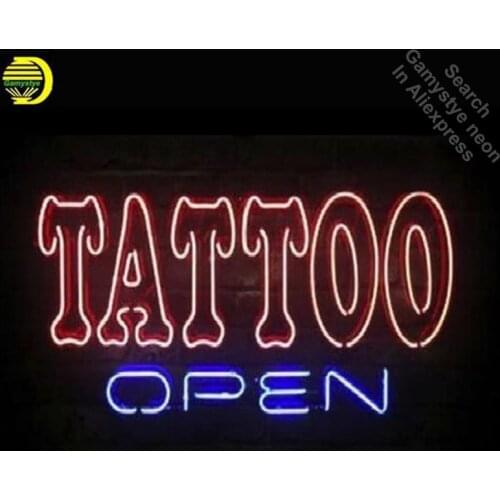 Business Custom NEON SIGN board For Tattoo Open Real GlassTube Handcrafted Restaurant Light Signs lamp Arts personalized neon