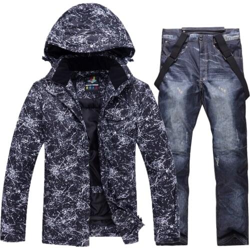 New Mens Brands Ski Suit Waterproof Breathable Snowboard Jacket Winter Snow Pants Suits Male Skiing and Snowboarding Sets