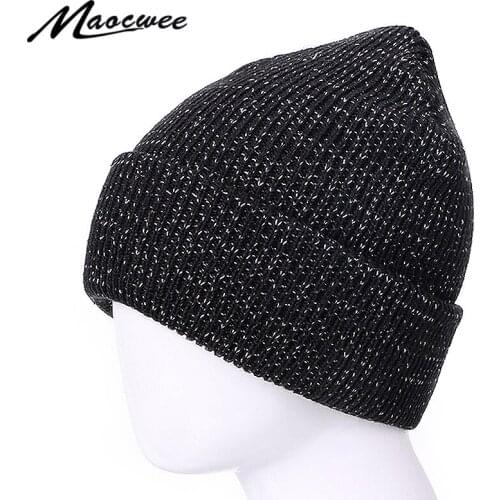 Autumn And Winter Knitted Hat For Men Woman Warm Beanies Fashion Solid Color Trendy Brand Bonnet luminescence Crochet Slouch Hat
