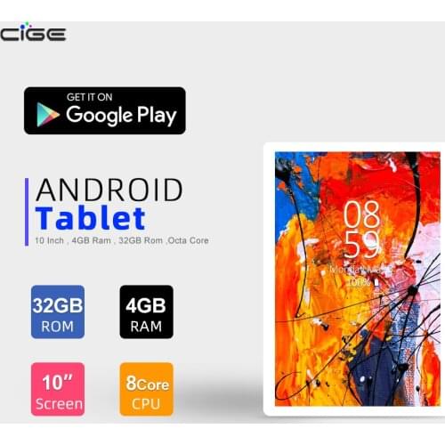 CIGE 10 Inch Tablet PC Android 9.0 Octa Core Cheap Gaming Tablets Camera Metal Body 4G LTE 5G Wifi 4GB RAM 32GB ROM 10.1