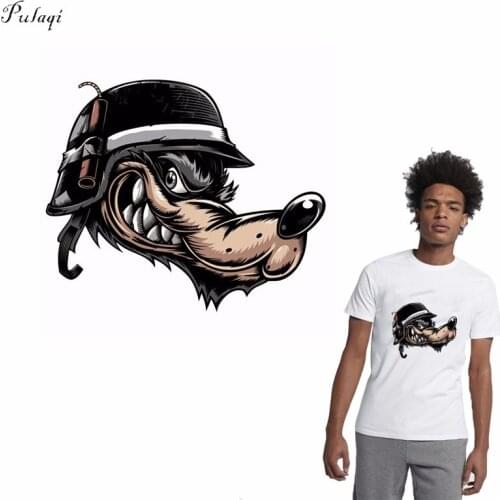 Pulaqi Wreck-It Wolf Iron On Transfers Patches Evil Bomb Worker Heat Thermal Transfer For Kids Clothes DIY Decoration F