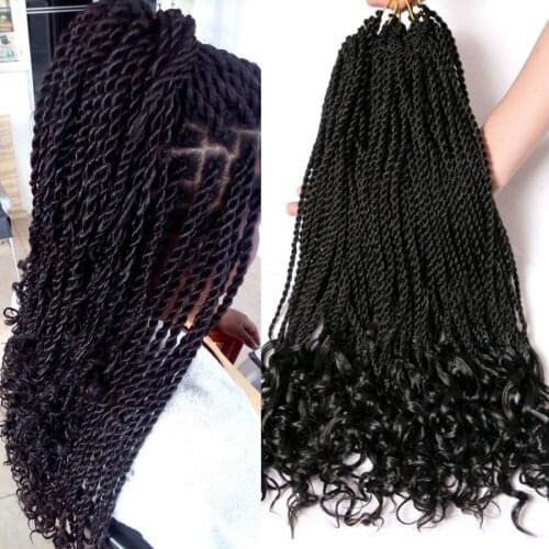 Senegalese Twist Crochet Braids Hair 18 inch 30 roots/pack synthetic braiding hair extentions for women ombre color bonde