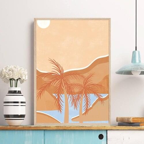 Modern Boho Style Abstract landscape Canvas Painting Poster Print Wall Art Picture for Living room Interior Home Decor NO FRAME
