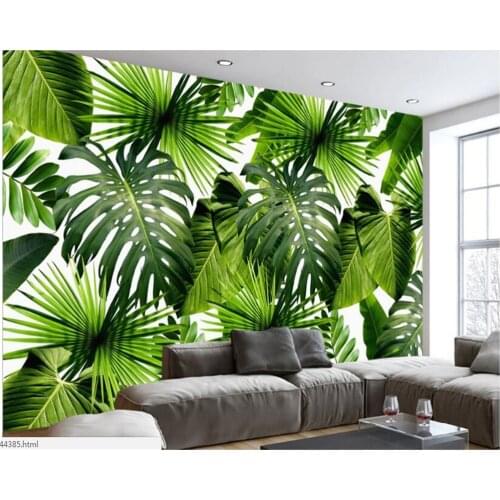 Beibehang Modern Simple HD Wallpaper Fresh Rainforest Plant Banana Leaf Pastoral Mural Background Wall papel de parede