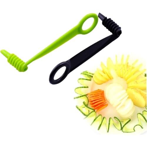 1pcs Potato Tower Spiral Manual Spiral Screw Slicer Plastic Carrot Cucumber Vegetables Spiral Knife Kitchen Tools