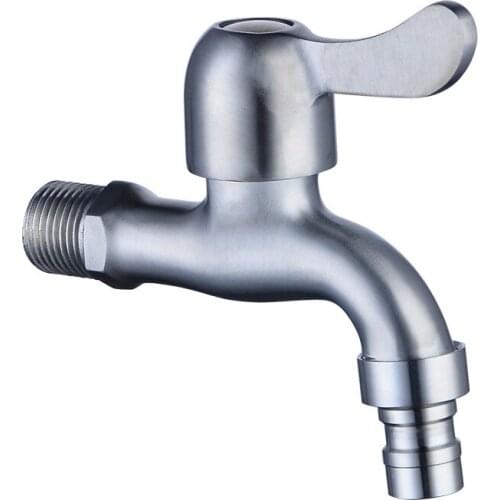 Thickened explosion-proof brushed washing machine faucet 304 stainless steel Anti-rust quick open single cold mop pool faucet