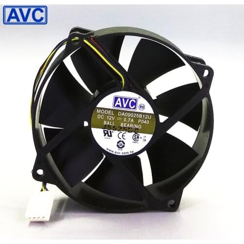 1pcs coolingfan DA09025B12U 90mm round frame supports CPU cooling fan double ball bearing PWM 4 wire speed