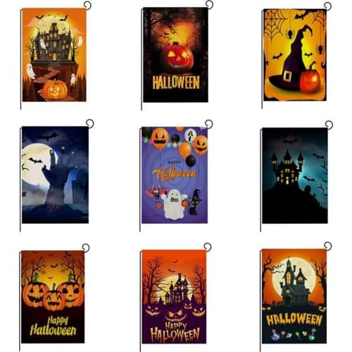 Garden Flag Bright Outdoor Decorative Hanging Halloween Yard Flag Banners for Halloween Holidays No flagpole