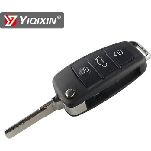 YIQIXIN For Audi Q7 B7 Q3 A3 TT A2 A8 A6 A6L A4 S5 C5 C6 B6 Replacement Remote Car Key Shell 3 Button Folding Car Key Case